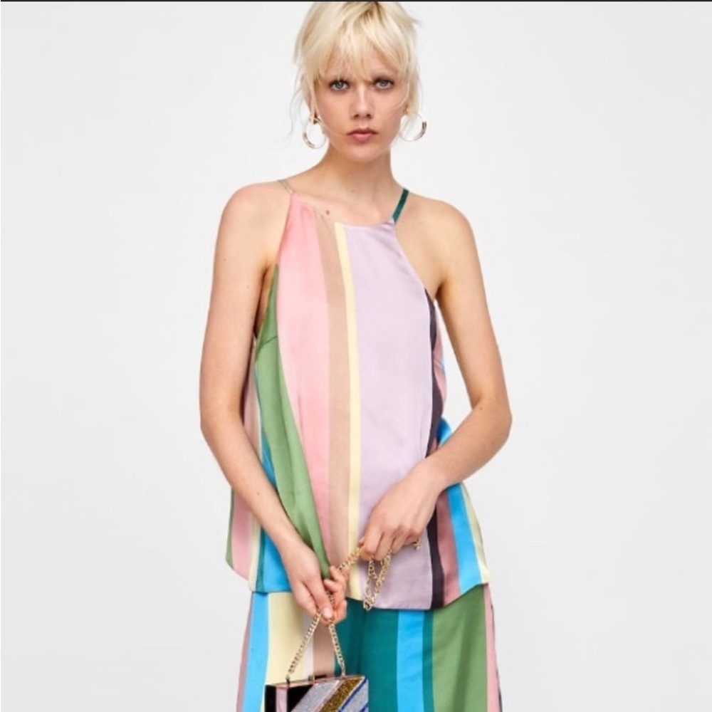 Stripe Open Back Halter - image 1